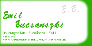 emil bucsanszki business card